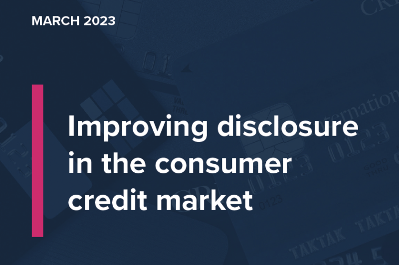 Improving disclosure in the consumer credit market